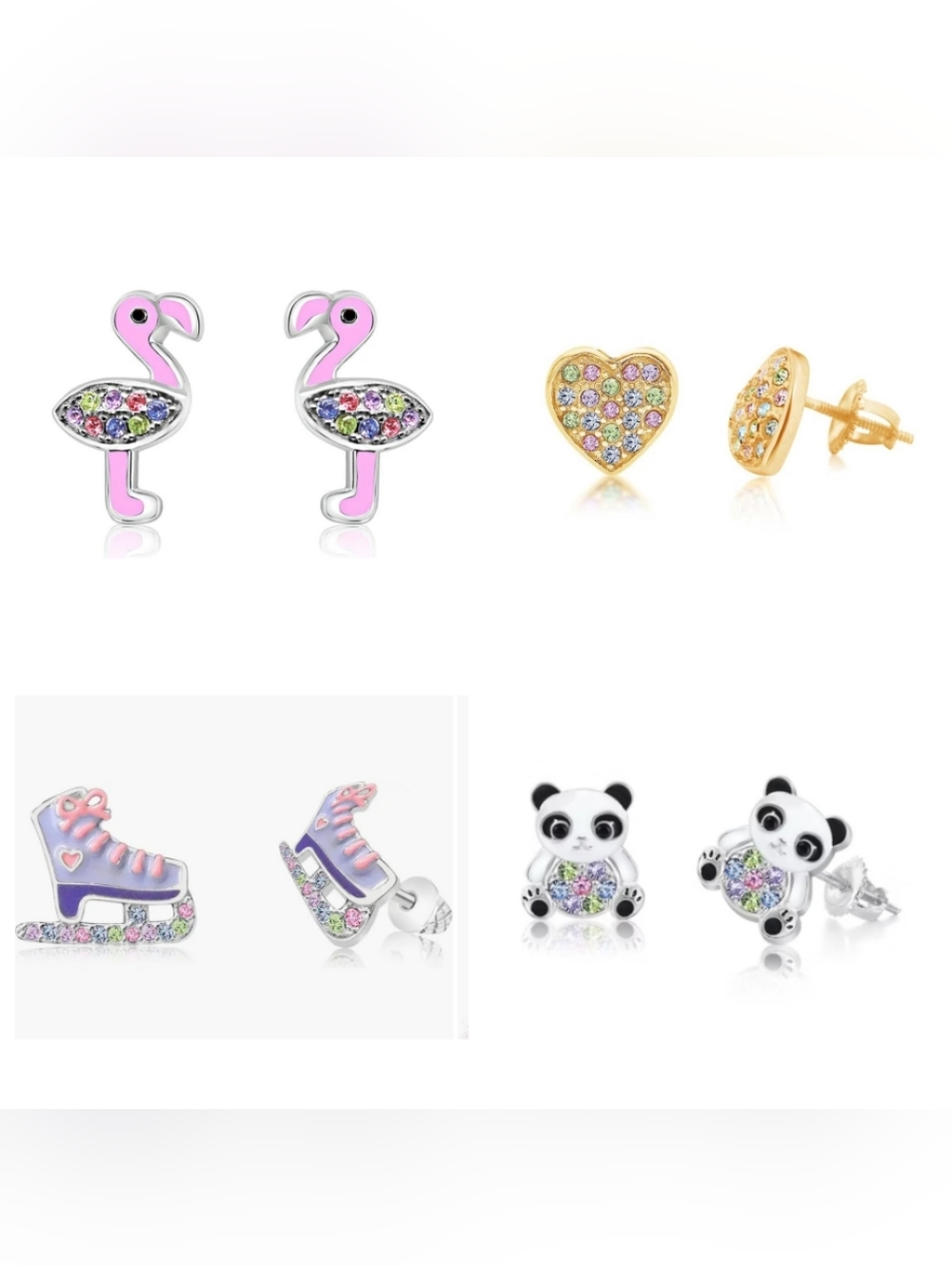 4 set Of Chanteur Hypoallergenic Kids Stud Earrings